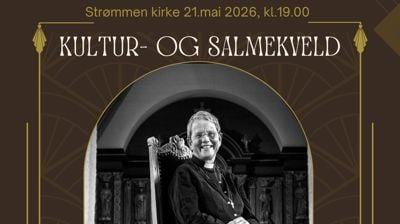 Plakat med informasjon om kultur- og salmekveld