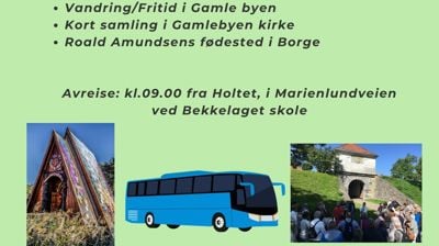 DAGSTUR MED BUSS TIL FREDRIKSTAD TORSDAG 3. SEPTEMBER 2026