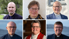 De seks bispekandidatene er: Tom Sverre Bredal-Tomren, Anne Bergljot Skoglund, Hallgeir Elstad, Olav Rune Ertzeid, Kristine Sandmæl og Svein Valle