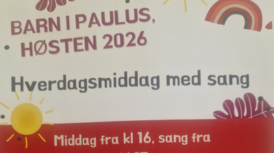 Hverdagsmiddag med sang - Høst 2026
