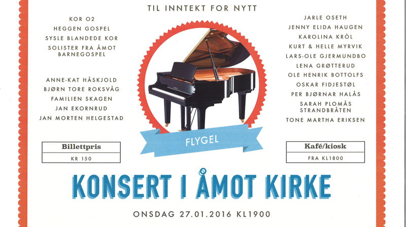 Konsert til inntekt for flygel i Åmot kirke!