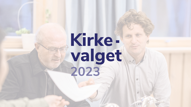 Bilde av menighetsråd med logoen Kirkevalget 2023.