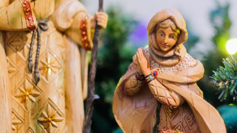 Mariafiguren i julekrybben