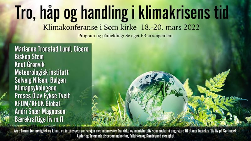 Klimakonferanse i Søm kirke - Tro, håp og handling i klimakrisens tid