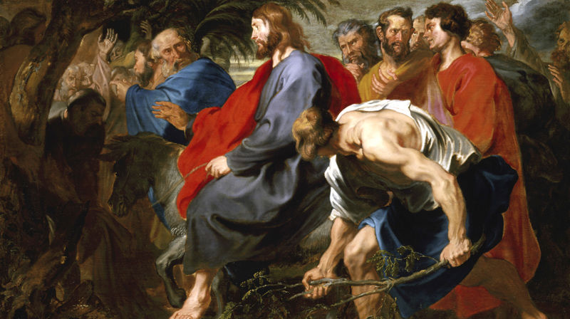 Jesu inntog i Jerusalem. Maleri av Anthony van Dyc