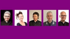 Bispedømerådet har nominert følgjande kandidatar til å bli biskop (f.v.): Stephanie Dietrich (foto: Erlend Berge), Sunniva Gylver (foto: Harald Bø), Ragnhild Jepsen, Nils Terje Lunde (foto: Forsvaret) og Gudmund Waaler.