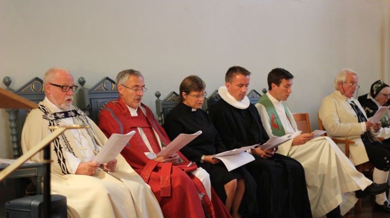 Biskop Atle Sommerfeldt feiret fredsgudstjeneste sammen med blant annet biskopen i Karlstad, Esbjørn Hagberg