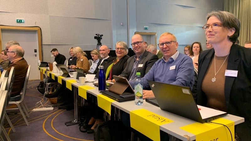 Delegasjonen fra Hamar bispedømme under åpningen av møtet. Foto: Freddy Knutsen/Hamar bispedømme