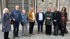 Ramallah-presten Munther Isac besøkte representanter for Byåsen menighet, Kirkelig fellesråd i Trondheim og Nidaros bispedømme. Fra venstre: Bodil Slørdal, Knut Kittelsaa, Anna Kittelsaa, Odd Anders With, John Stene, Beate Iren Lerdahl, Munther Isac og Aud Kristin Saltvik Aasen.