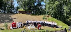 Biskop i Nidaros, Herborg Finnset, holdt olsokgudstjeneste i amfiet på Stiklestad. Alle foto: Sør-Innherrad kirkelige fellesråd