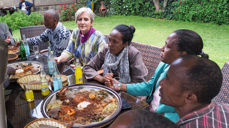 Biskop Herborg sammen med venner fra vennskapskirken i Etiopia. Bildet tatt ved et besøk til Addis Ababa i januar i år. (Foto: Olav D. Svanholm)