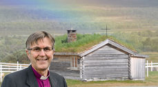 Biskop Tor Singsaas er klar til å ta imot pilegrimer til Guds Huset på Fokstugu fjellstue. (montasje)