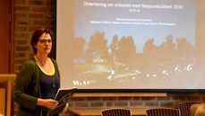 Prosjektleder Borghild Lundeby informerte om Nasjonaljubiléet 2030 til kirkelige medarbeidere fra hele landet. (Alle foto: Magne Vik Bjørkøy)
