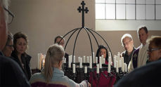 Deltagere på samiskkurs i Snåsa kirke. (Alle foto: Anne-Grethe Leine Bientie)