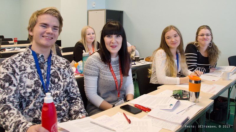 Delegater fra Nidaros bispedømme, på UKM 2015: Kevin Tårnes (Ungdomsrådet i Nidaros), Silje Håve Smørvik (Ungdomsrådet i Nidaros), Maidi Kappfjell Åhren (Samisk menighet) og Anna Malene Jönsson (Samisk menighet).