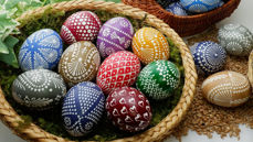 Egget som symboliserer Jesu oppstode er eit av våre mest utbreidde påskesymbol. Ein europeisk skikk er å måle egga. Foto: Zauberei/Pixabay