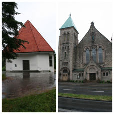 Visitas: Neste uke er kommer biskop Kari Veiteberg på besøk til Bygdøy (til venstre ) og Frogner kirke. Foto: kirkesøk.no