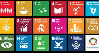 FN's bærekraftsmål (foto: kirken.no Malvik kfr, feb. 2021)