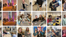 Illustrasjonen viser glimt av glade barn i aktivitet på Fin Fredag, et tilbud for barn mellom 10 og 13 år i Ålgård menighet i Sandnes. Et eksempel på hva man kan søke midler til.