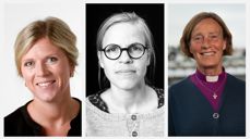 (F.v.) Camilla Bjørheim frå Aftenbladet, Åste Dokka frå Vårt Land og biskop Anne Lise Ådnøy har innlegg på samlinga. Foto av Åste Dokka: Erlend Berge