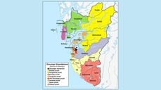 En bredt sammensatt arbeidsgruppe foreslår å redusere antall prostier fra ni til sju. Bildet viser dagens prostigrenser. Illustrasjon: Wikipedia