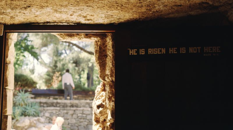 Den tomme graven i gravhagen, Gordon's Golgata, Jerusalem. Foto: KEL