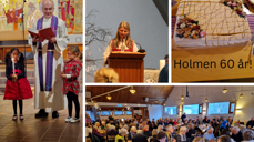 Gode medhjelpere ved lysprosesjonen, tekstlesning av ordfører Lene Conradi, festbløtekake og fullsatt menighetssal. Foto: med tillatelse. Fotografer: Finn Edvin Brøndal og Astrid Heltne.