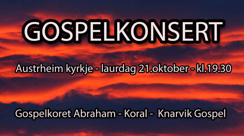 Gospelkonsert laurdag 21.oktober