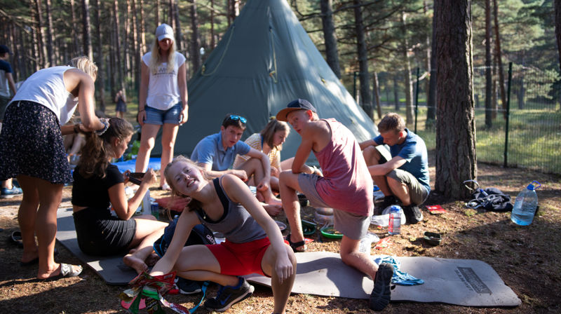 Foto Birk Øren - camping på fellesleir på utenlandstur