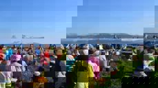 Fra friluftsgudstjenesten i 2020. Foto: Unn-Kristin Rield Smeplass