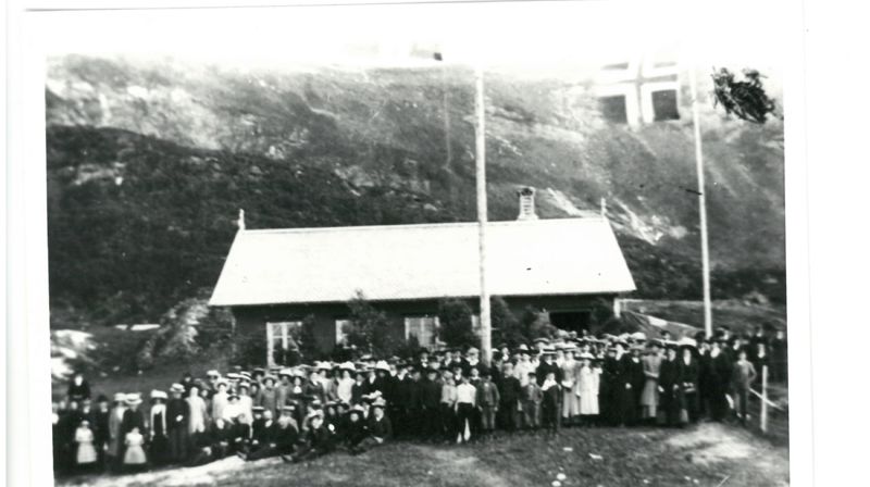 Kretsmøte på Kløkstad 1924-25. Foto: Ukent. 