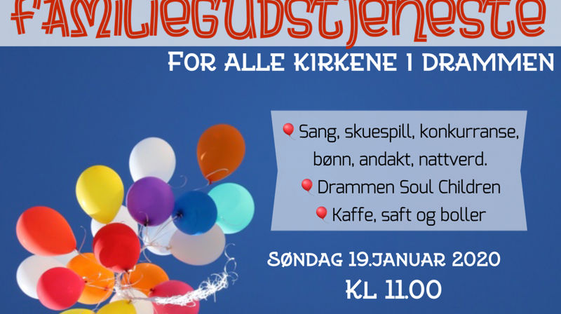 Stort felleskirkelig familiemøte i Strømsø kirke 19. januar 2020 klokka 11.00