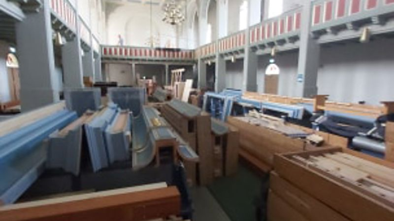 Nå bygges det nye orgelet i Tangen kirke.