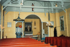 Interiør fra den kirken som brant i 1994