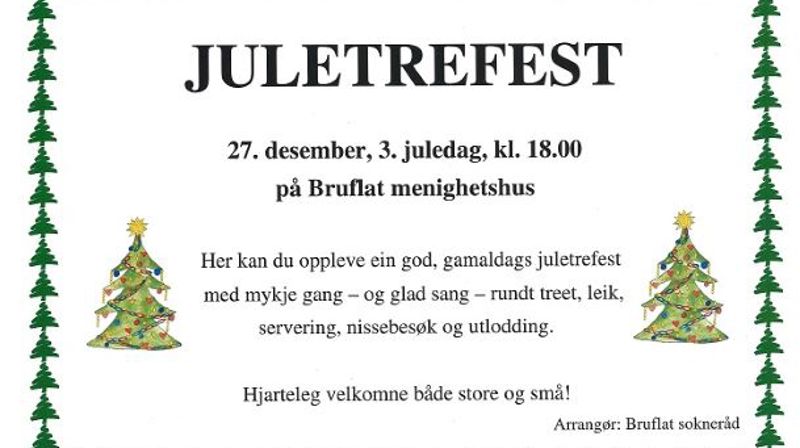 Juletrefest på Bruflat menighetshus    3. juledag