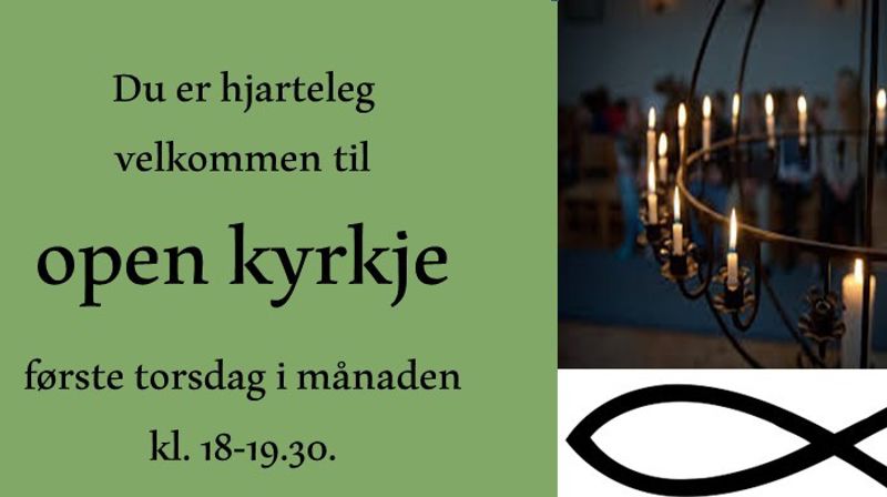 Open kyrkje torsdag 6. oktober kl. 18.00-19.30