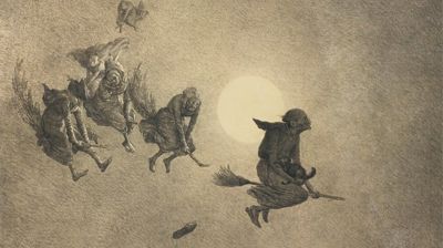 The Witches Ride - en illustrasjon av William Holbrook Beard fra 1870. Bilde: Wikimedia Commons