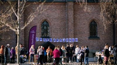 Bilde fra fasteaksjonen 2025 (FOTO: Cecilia Riis Kjeldsen)