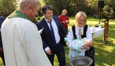 Dåp i friluft ved Gruvebakken i Gjerdrum