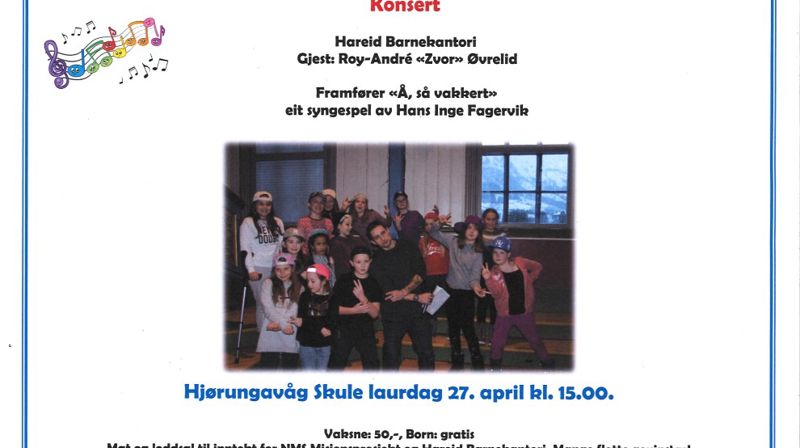 Konsert 27. april på Hjørungsvåg skule