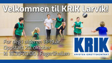 Velkommen til KRIK Larvik i Fagerlihallen.