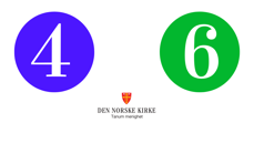 Menighetens logo og fire- og sekstall.