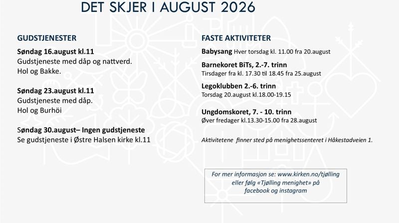 Programoversikt for Tjølling menighet.