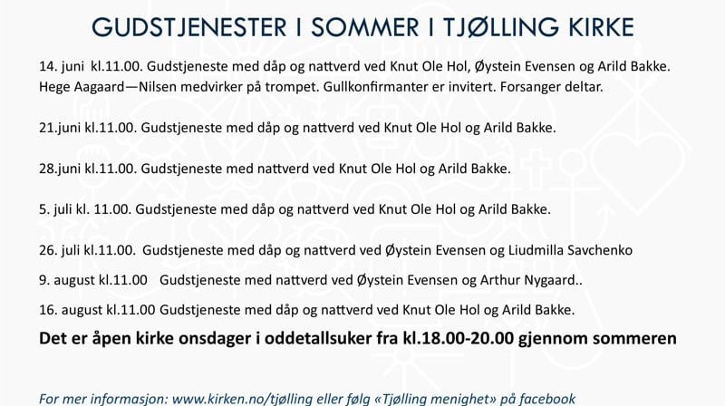 Programoversikt for Tjølling menighet.