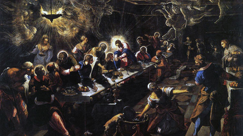 "Det siste måltid" av Jacopo Tintoretto, Public domain, via Wikimedia Commons