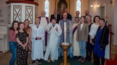 Thorgeir Walsøe (bakerste rad) fortsetter som leder ev Nordkapp menighetsråd