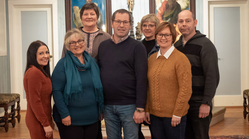 Fra v. June, Brith-Eli, Anita (vara), Thorgeir, Mona, Heidi og Yngve. Foto: Niels Westphal