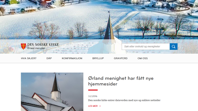 Ørland menighet har fått ny nettside