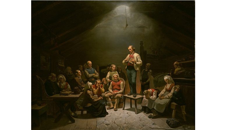 Haugianerne av Adolf Tidenmann. 1848.