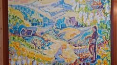 Våren av Sigmund Årseth som heng I kyrkjestogo i Rogne. Foto Eli Vatn.